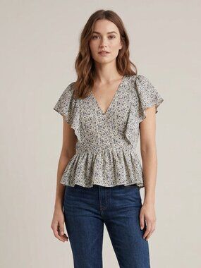 Madewell crop floral blouse